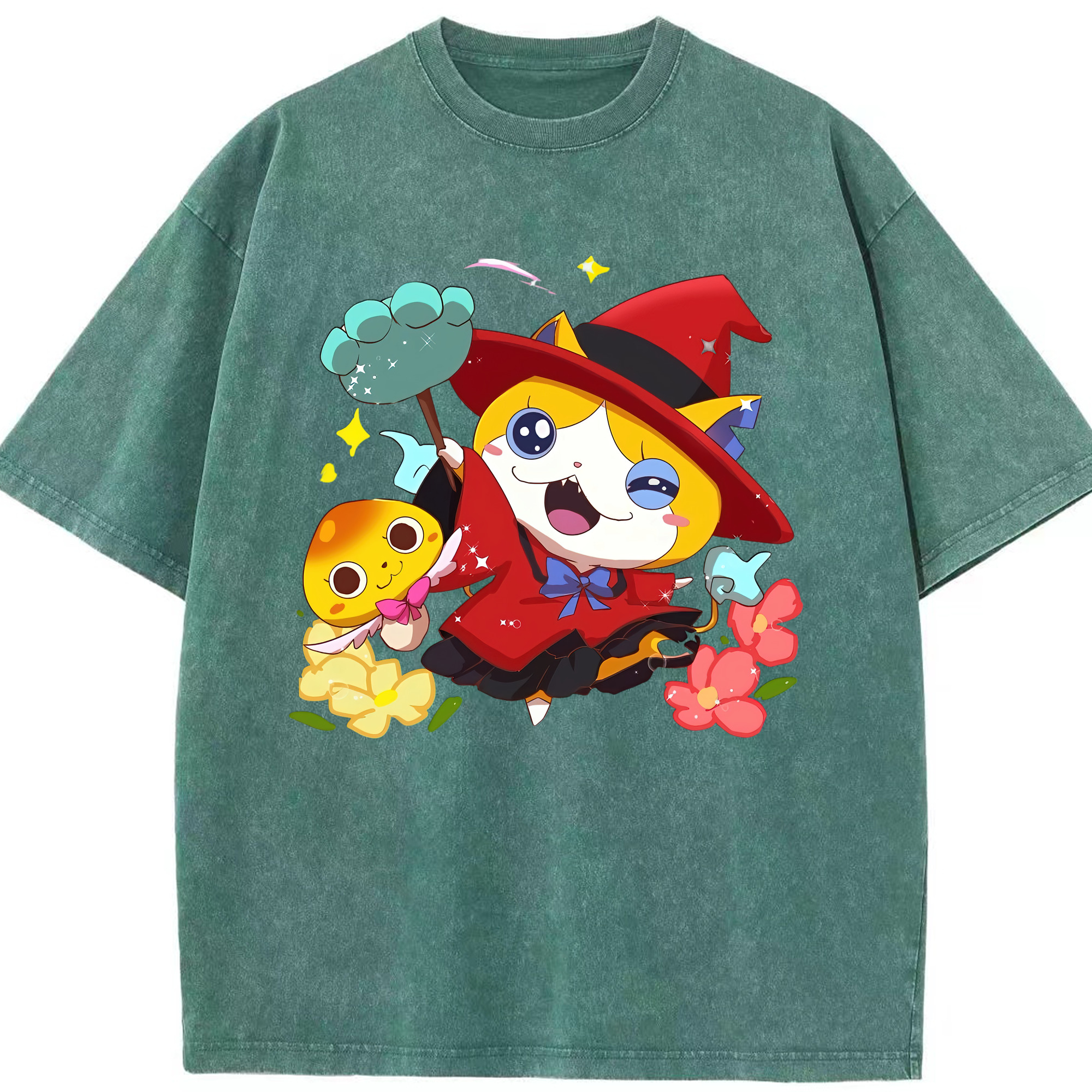 （画像用） 妖怪ウォッチ Yo-kai Watch 綿100% ヴィンテージ風 半袖Tシャツ（フロントプリント）